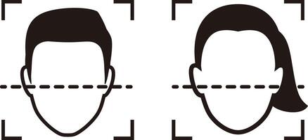 Face ID, facial Recognition System concept icons, biometric identification, personal verification, simple illustration vector