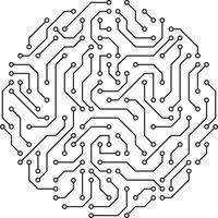 circuit board and maze, Artificial intelligence concept. illustration vector