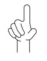 Finger touching, thin line icon illustration vector