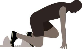 Sprinter getting ready to start running illustration vector