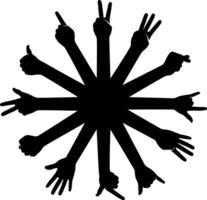 Gand gesture symbol set in a circle, illustration vector
