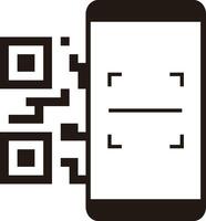 Smartphone scan the QR code vector