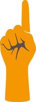 Hand gesticulate symbol, hand showing the number one, illustration vector
