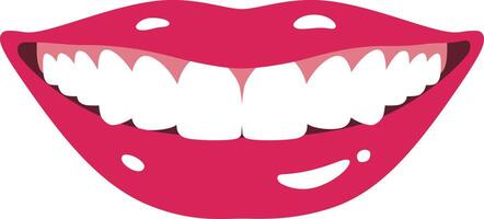 smiling with white teeth. vector