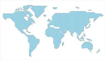 simple straight line map of the world, background vector