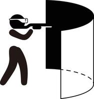 Minimal Metaverse icon Design. Person Enjoying an Experiences of Metaverse Virtual World vector