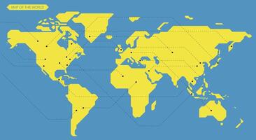 Simple straight line business map of the world, background vector
