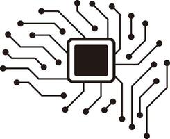 circuit board in the Cyborg brain, Artificial intelligence of digital human. illustration vector