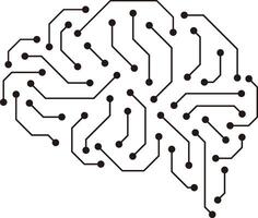 Cyborg brain, Artificial intelligence of digital human. illustration vector