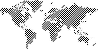 World map of oblique line. vector
