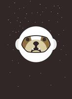 Portrait of dog, wearing space cap, like an astronaut, cool style, cosplay vector
