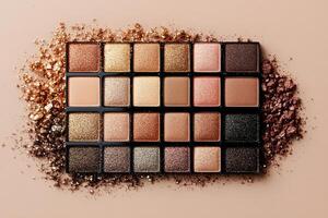 Sparkling makeup palette featuring assorted glitter shades for vibrant looks photo