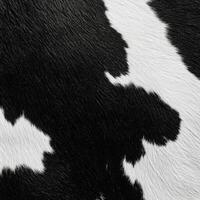 Black and white cowhide texture showcasing natural patterns and softness of leather material photo