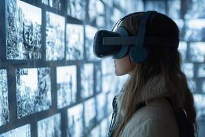 Experience virtual reality in a lush jungle setting with immersive technology photo