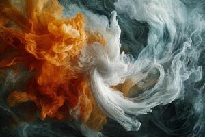 Abstract waves of color flowing gracefully in vibrant hues photo