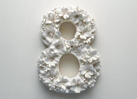 Floral design number eight decoration for home or event photo