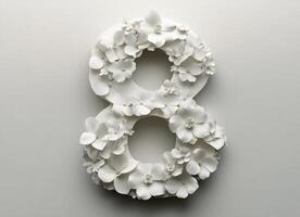 Floral design number eight decoration for home or event photo
