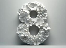 Floral design number eight decoration for home or event photo