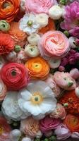 Bright and vibrant flower arrangement showcasing a variety of blossoms in a colorful display photo