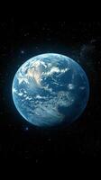 View of Earth from space showcasing vibrant colors and intricate details of oceans and land masses photo