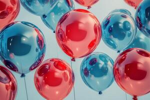 Colorful balloons float in the air creating a festive atmosphere for celebrations and events photo