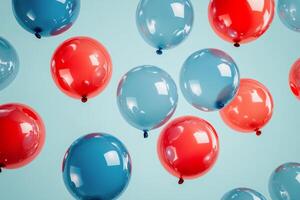 Colorful balloons float in the air creating a festive atmosphere for celebrations and events photo