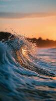 Stunning handcrafted ocean wave sculpture capturing dynamic movement and intricate texture in blue tones photo