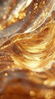 Brilliant golden waves glistening under warm sunlight during a serene sunset photo