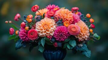 Vibrant arrangement of assorted flowers showcasing color and beauty in a natural setting photo