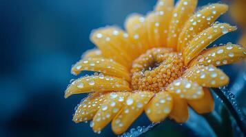 Golden liquid with bubbles flowing down in a mesmerizing pattern photo