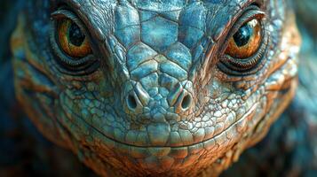 Close-up view of a unique lizard showcasing detailed textures in its habitat photo
