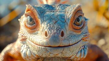 Close-up view of a unique lizard showcasing detailed textures in its habitat photo