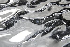 Water droplets reflecting light on a textured surface creating an abstract design in a close-up view photo
