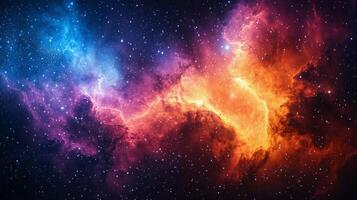 Cosmic nebula with bright stars and deep colors illuminated in the vast universe photo