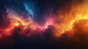 Cosmic nebula with bright stars and deep colors illuminated in the vast universe photo