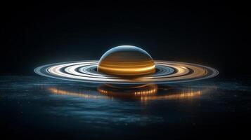 Majestic Saturn showcasing its iconic rings and atmospheric features in deep space photo