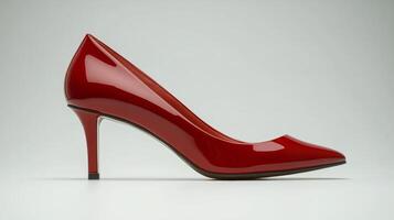 Elegant red high-heeled shoe designed for fashionable occasions in a contemporary style photo