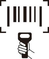 Bar code canner line icon vector