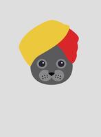 Portrait of cat, wearing hat, like a man, cool style, cosplay vector