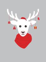 Portrait of deer, wearing something, cool style vector