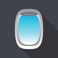 Plane window flat icon design illustration vector
