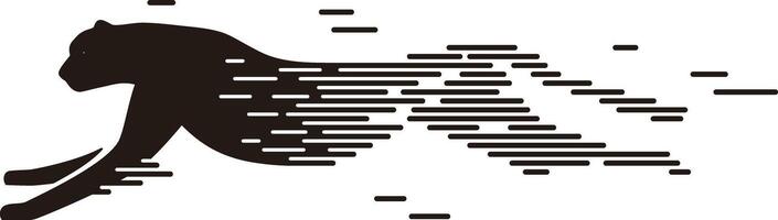 Cheetah running, simple line, illustration vector