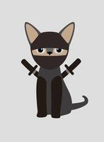 Portrait of cat, wearing something, cool style vector