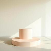 cylindrical platform circular base a minimalist setting photo