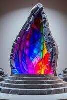 luminous stained-glass portal stone photo