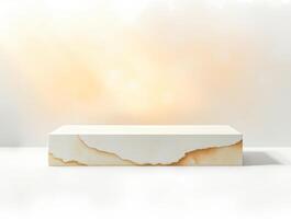 light beige matte rectangular block on a white surface photo