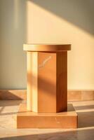 sunlit pale hexagonal pedestal photo