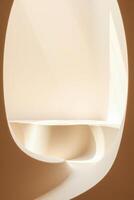 abstract beige display with smooth curves subtle shadows photo