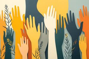 reaching hands a colorful abstract composition photo
