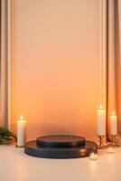 subtle illumination a two-tiered display platform photo